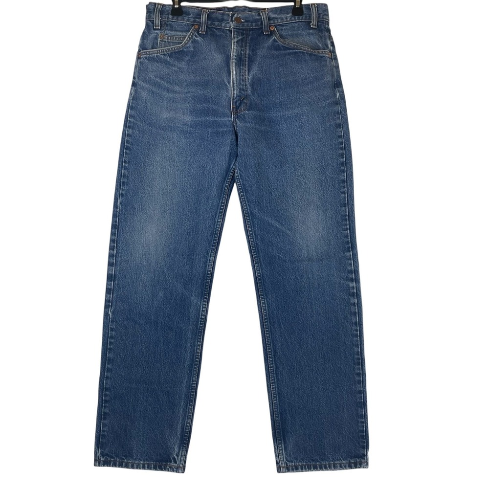Vintage Levi's 505 Orange Tab Jeans Men 35x30 Blue Straight Leg Denim